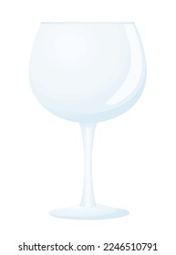 Vidrio tónico de ginebra vacío sobre fondo blanco, vector