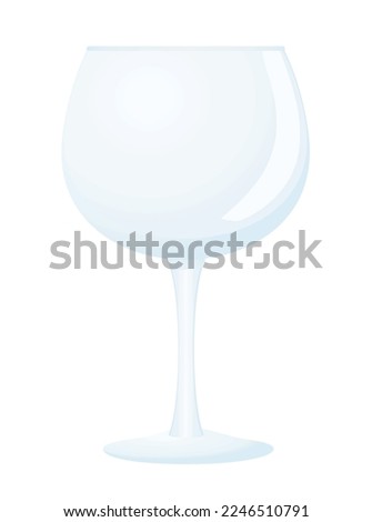 Empty gin tonic glass on white background, vector