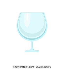 Leeres Glas für alkoholische Getränke. Vektorobjekt auf weißem Hintergrund, Isolat.