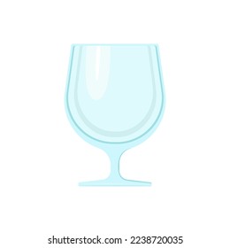 Leeres Glas für alkoholische Getränke. Vektorobjekt auf weißem Hintergrund, Isolat.