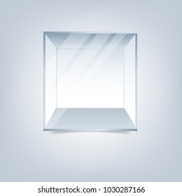  Empty Glass aquarium. Vector illustration