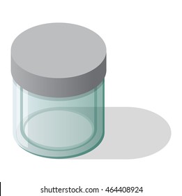 Empty glass bank blank jar classic home dishes vector