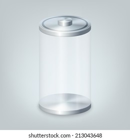 Empty glass battery