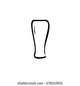 Empty glass for beer. Vector.