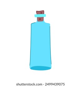 empty glass bottle cartoon. container liquid, water amber, red black empty glass bottle sign. isolated symbol vector illustration