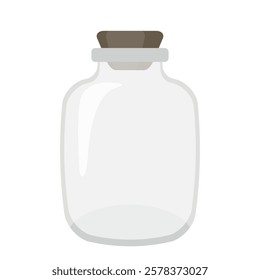 Empty glass bottle cartoon illustration