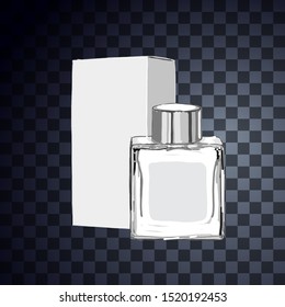 Empty glass bottle hand drawn illustration isolated with white base vector