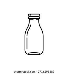 Ilustración de diseño de icono de botella de vidrio vacía