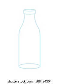 Empty Glass bottle isolated. transparent flask on white background