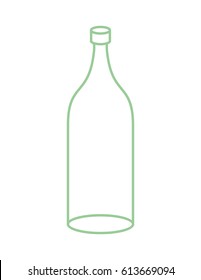 Empty Glass bottle isolated. transparent flask on white background