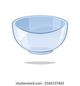 Empty glass bowl vector isolated on white background.