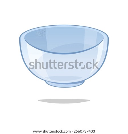 Empty glass bowl vector isolated on white background.
