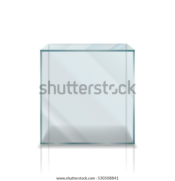 Empty Glass Box Isolated On White Stock Vector Royalty Free 530508841