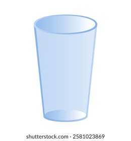 Empty glass cup cartoon illustration image