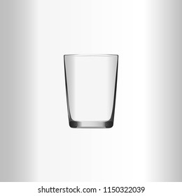 Empty glass cup isolated vector. Mesh with transparency. Vector icon
