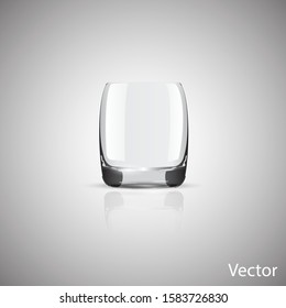 empty glass cup vector on a gray background. Non transparent gradient mesh. 
