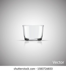 empty glass cup vector on a gray background. Non transparent gradient mesh. 