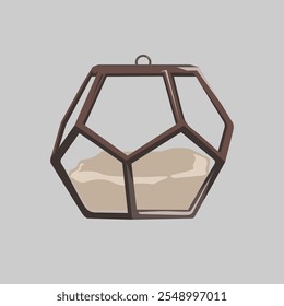 Empty Glass Geometric Terrariums Vector