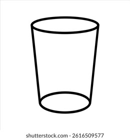 Empty Glass Icon, Simple Line Design