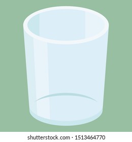 Vidrio vacío, ilustración, vector sobre fondo blanco.