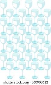 Empty glass isolated on white pattern. Vector illustration