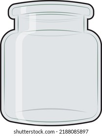Frasco de vidrio vacío. Fondo para dibujar. Cocina.