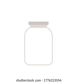 Empty glass jar / bottle line vector icon illustration isolated on white background