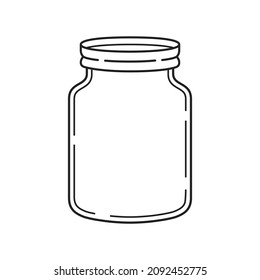 Empty Glass Jar Cartoon Outline Style Stock Vector (Royalty Free ...