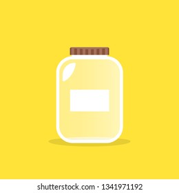 Empty glass jar icon. Clipart image isolated on background