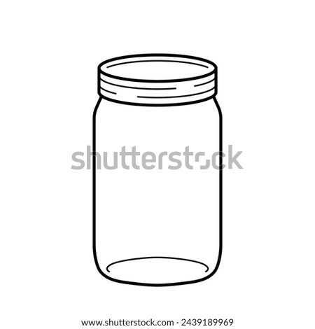 Empty glass jar icon. Line vector illustration isolated on white background.