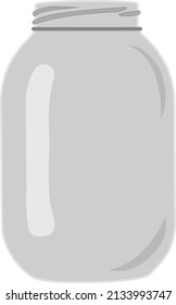 Frasco de vidrio vacío, ilustración, vector sobre un fondo blanco.