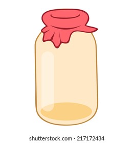 Empty glass jar isolated illustration on white background