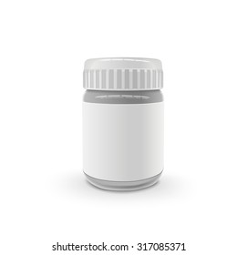 empty glass jar isolated on white background