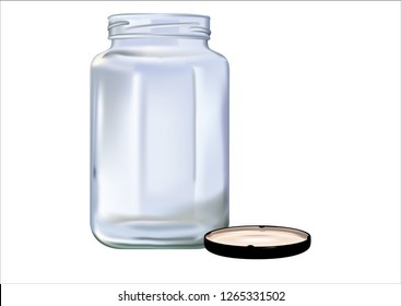 Empty Glass Jar With Lid