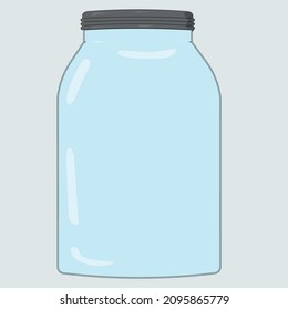 Empty glass jar with lid
