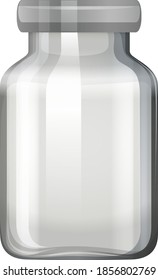 Empty glass jar on white background illustration
