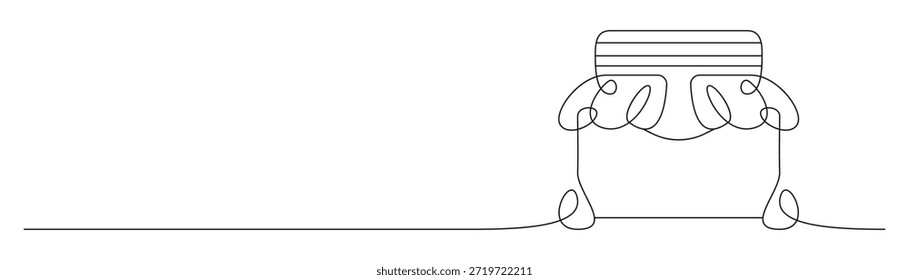 Vazio vidro jar contorno de linha contínua arte vetor minimalista ilustração