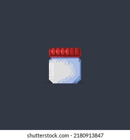 empty glass jar in pixel art style