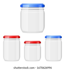 Empty glass jar vector design illustration isolated on white background