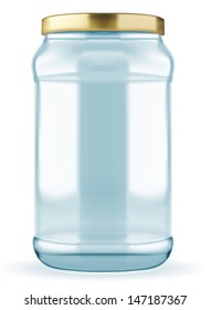 Empty glass jar vector EPS-10.