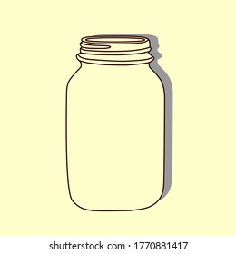 Empty glass jar. Vector illustration.