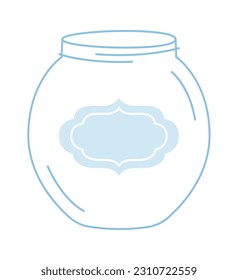 Empty Glass Jar Vector Illustration