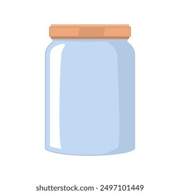Empty glass jar vector illustration