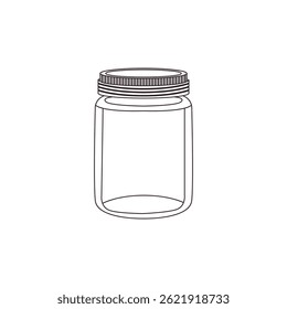 Un frasco de vidrio vacío Ilustración vectorial emoji símbolo signo icono diseño plano