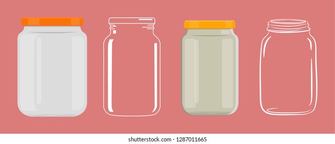 Empty glass jar without transparency