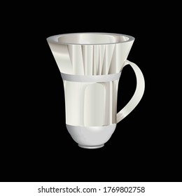 empty glass jug isolated with black background 3D vintage vector clip art is the graphic arts,refers to pre-made images used to illustrate any medium. 