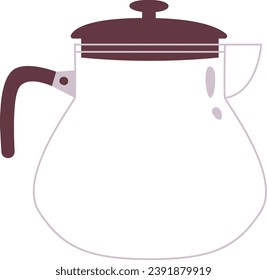 Empty Glass Kettle Vector Illustration