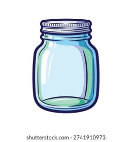 Empty glass mason jar with lid