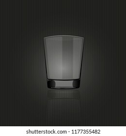 Empty glass on a dark background. Transparent smooth glass.
