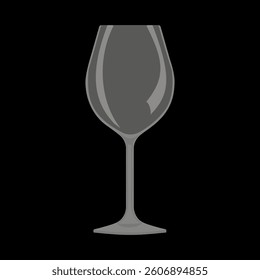 Empty Glass. Realistic Vector Illustration of an Empty Glass on a Dark Background Suitable for Various Design Projects and Layouts